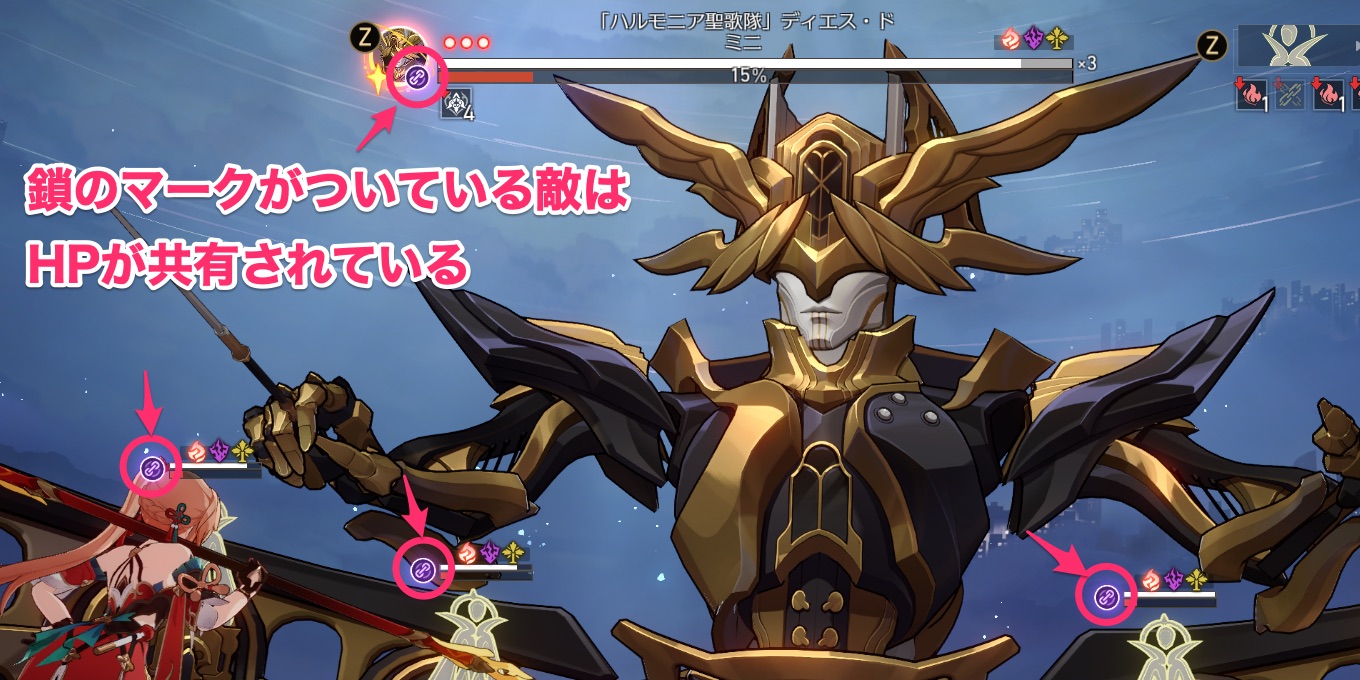 敵のHP共有