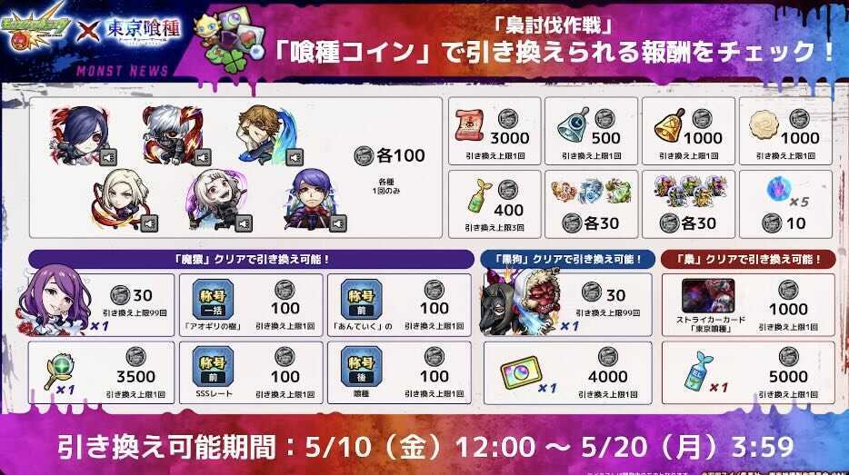 梟討伐作戦 報酬