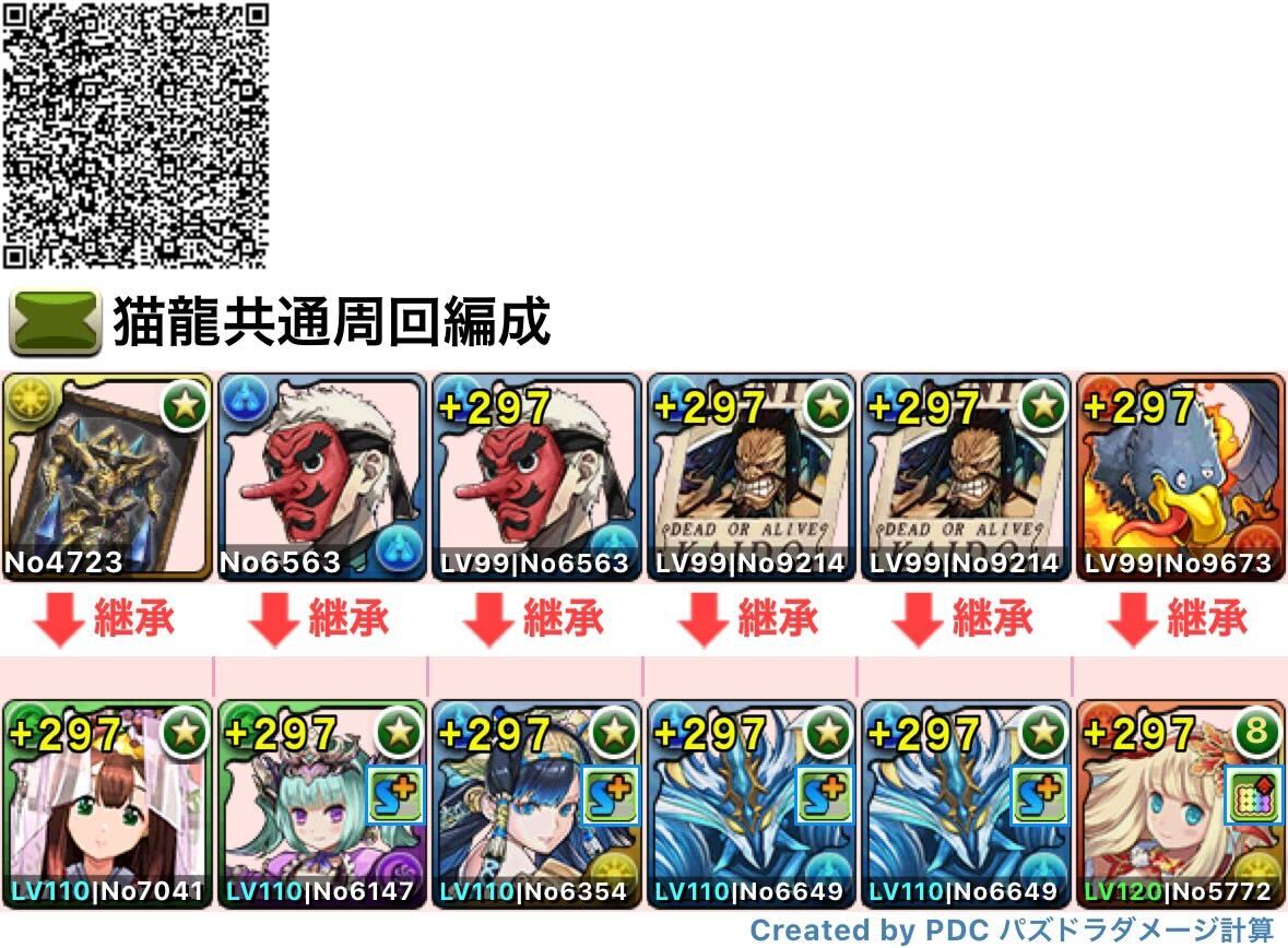 猫龍共通周回編成