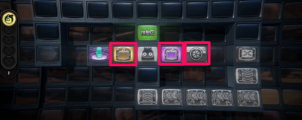 休息マスで回復して左のマスから奥に進む