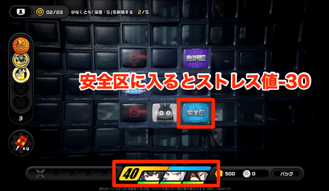 マスを移動するたびにストレス値がアップする