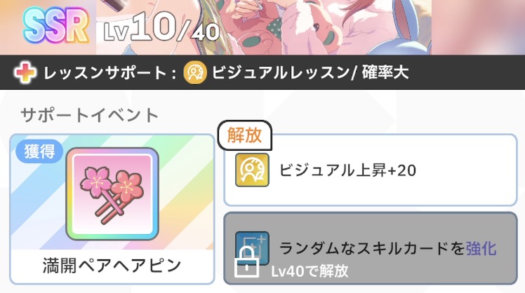 サポカ強化は均等にLv.を上げるのがおすすめ