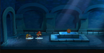 たいようのカギを見つけたマリオ