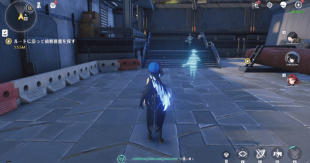 スキャンを行い、人の影に沿って進む