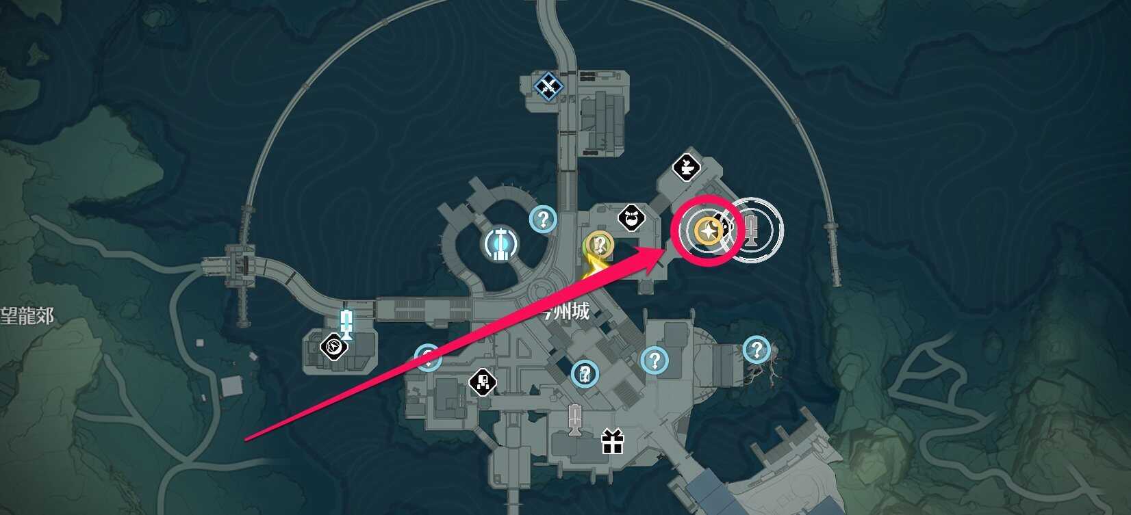 今州城の研究院前のマップ画像