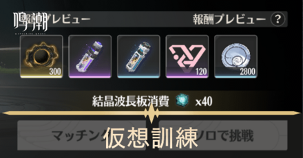 仮想訓練の報酬と解説