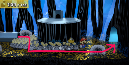 土管を通って先に進んだエリア