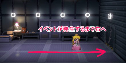 右に進むピーチ