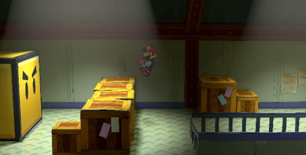 チビヨッシーで左の箱の向こうに行く