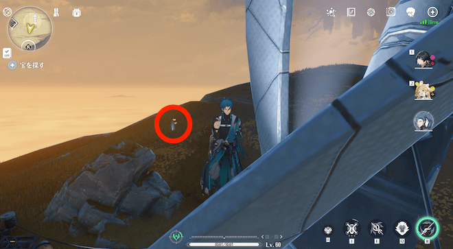 灯台から北の方角に光が出現する