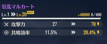 武器レベルを上げてステータス強化