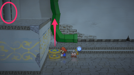 バネを使って左の部屋へ