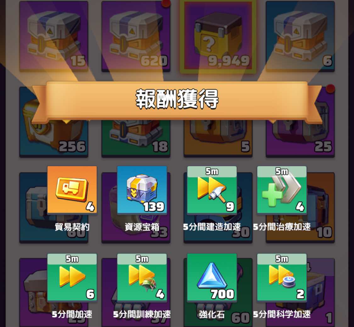 各種資源や強化なアイテムなどが手に入る