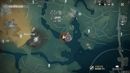 桃源郷の南の川沿い付近