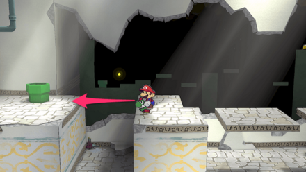 チビヨッシーに乗って左に渡る