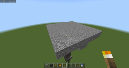 天井の上をたいまつを使って湧き潰しする