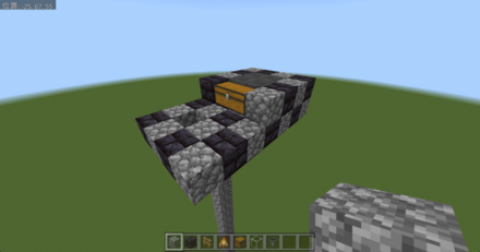 チェストとホッパーの周りをブロックで囲む