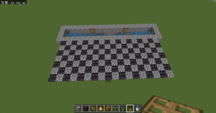 敵対モブの湧き層の足場を7×18マスで作成する