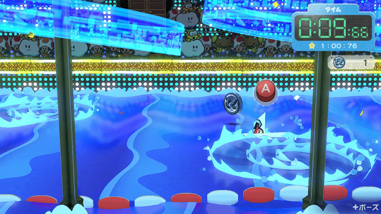 大きな渦とボートモード