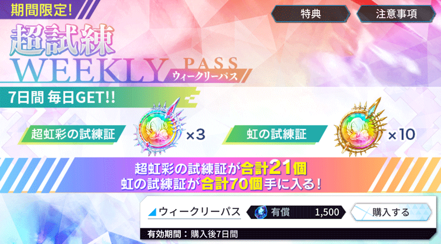 超試練ウィークリーパス
