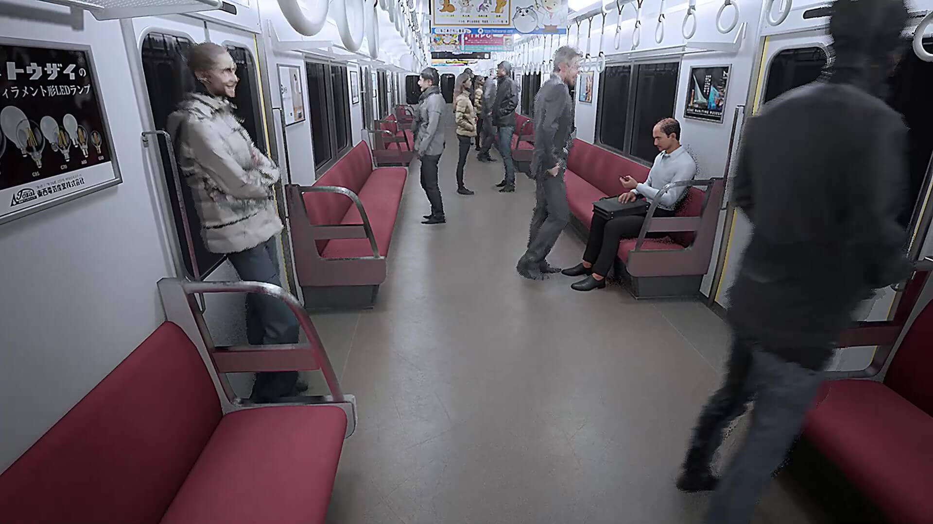 乗客がいっぱいいる