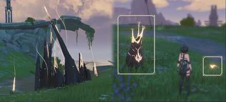 黒岩塊と触媒蝶