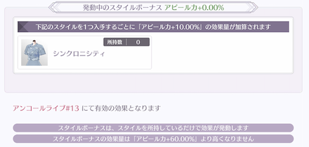 スタイルボーナス
