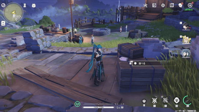 建築中の建物内の木箱上