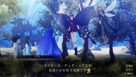 妖精王に話しかける