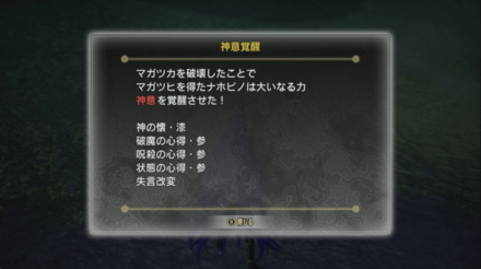 神意覚醒の画面