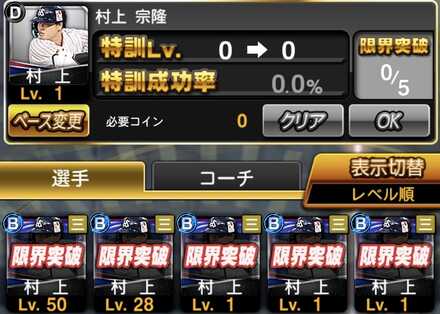 同ランク以上の同名選手、村上の場合