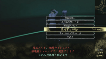 混沌軍との戦い選択