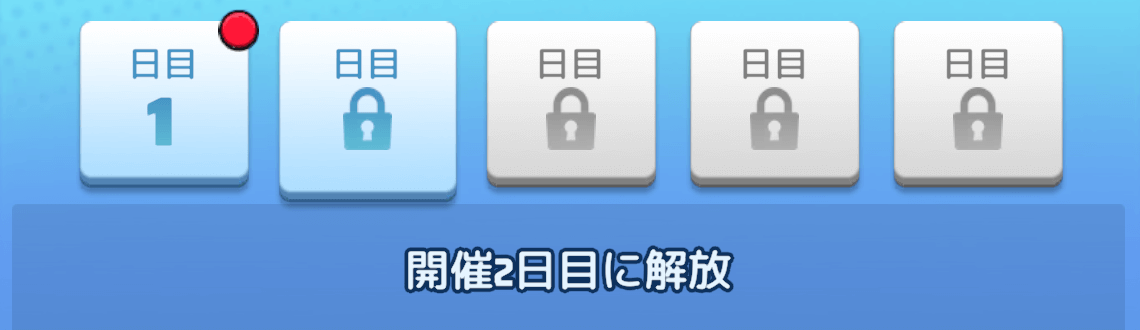 5日目まで毎日タスクが解放されていく