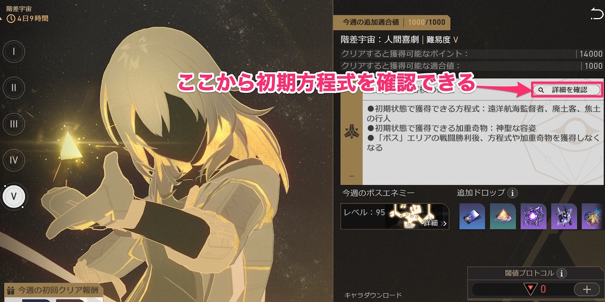 初期方程式の確認方法