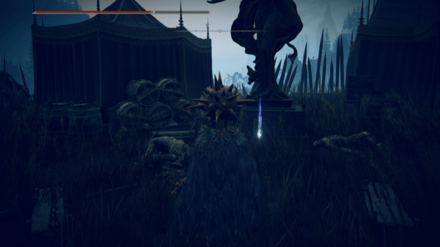 兵士のキャンプ内の像前