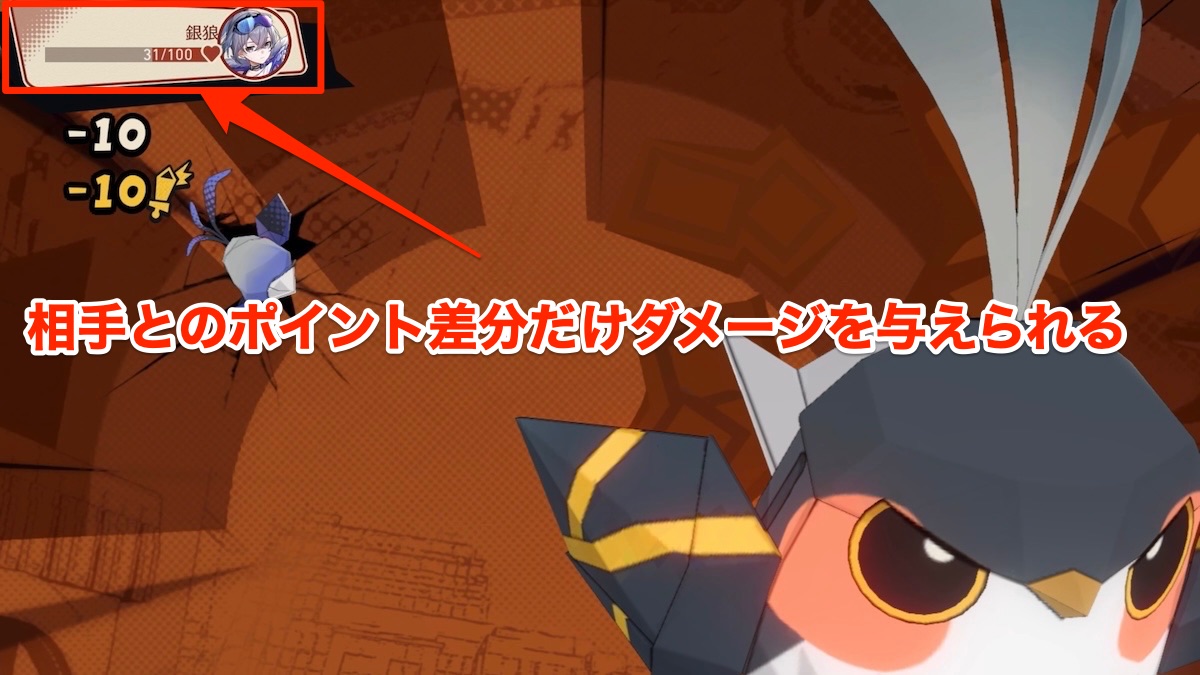 折り紙の小鳥のダメージ計算