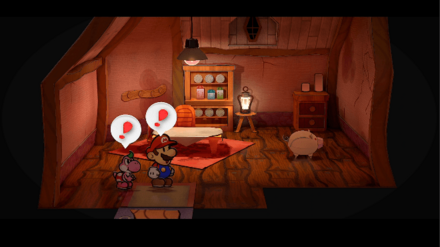 市長が豚になっているのに驚くマリオ