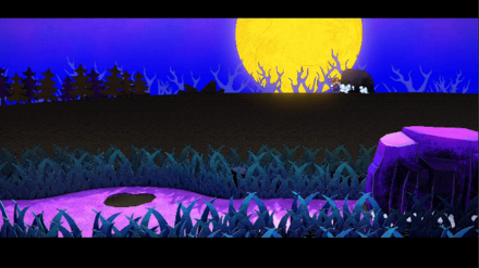 背景の岩を動かす