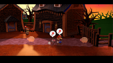 門番が豚になっていて驚くマリオ