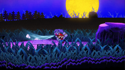 クラウダでめくれた地面を吹き飛ばす