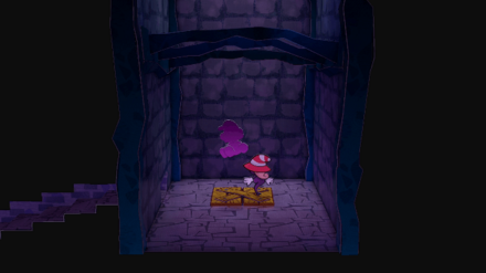 くるりんジャンプで床を壊すマリオ