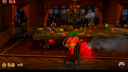 ハートを取っているルイージ