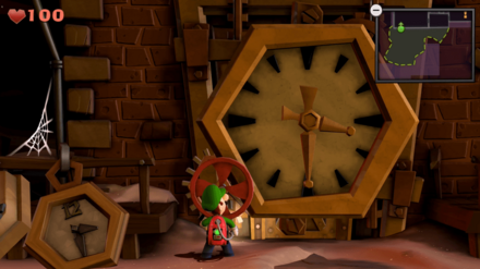 時計を3:30に合わせる