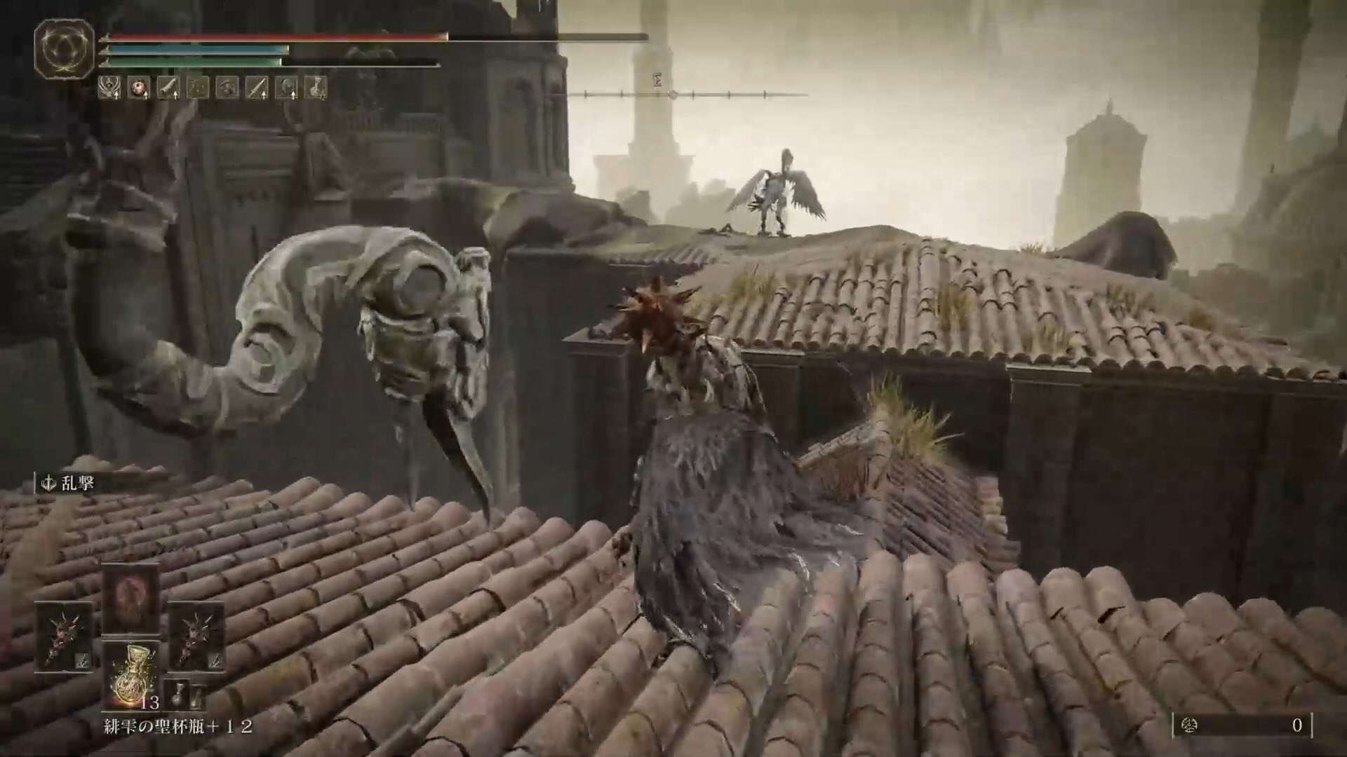 屋根上を渡って道なりに進んでいく