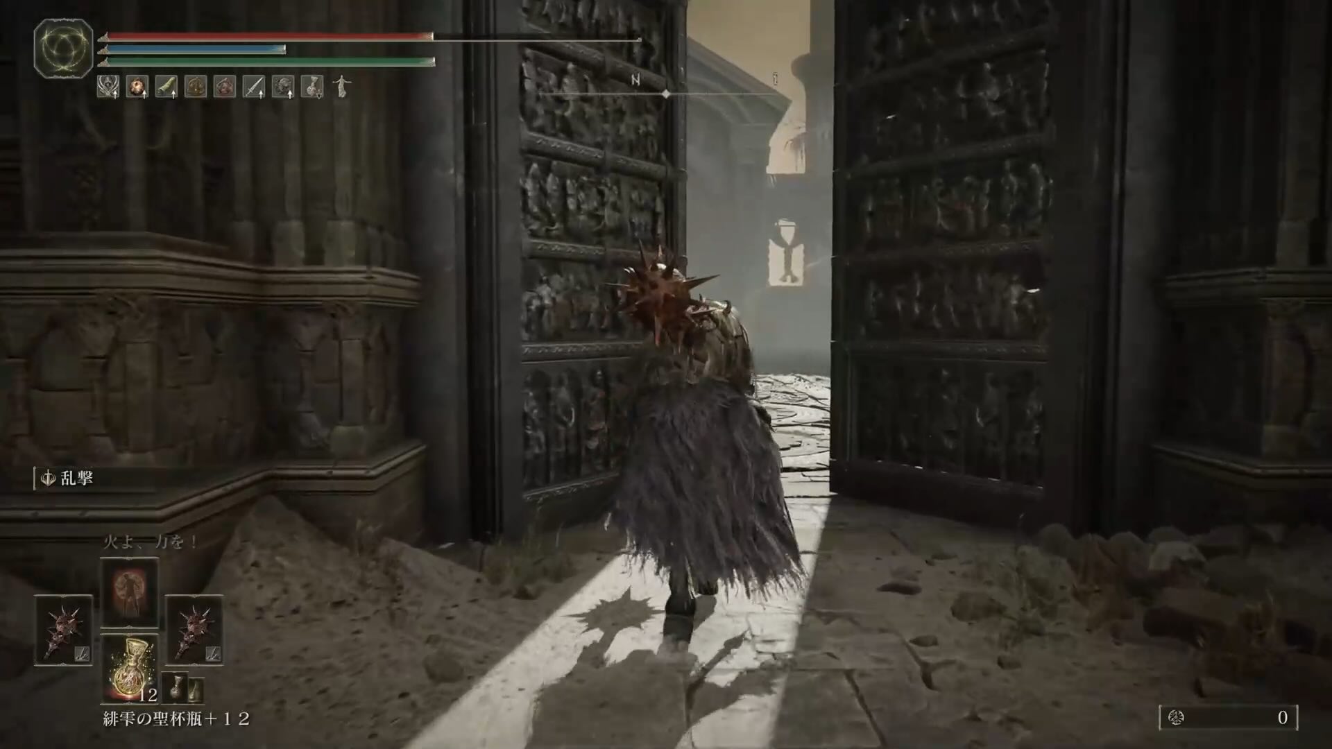 扉を開けて中に入り、ボス「神獣獅子舞」を倒す