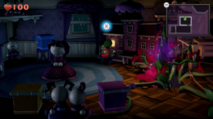 ピンクの家の光っている窓