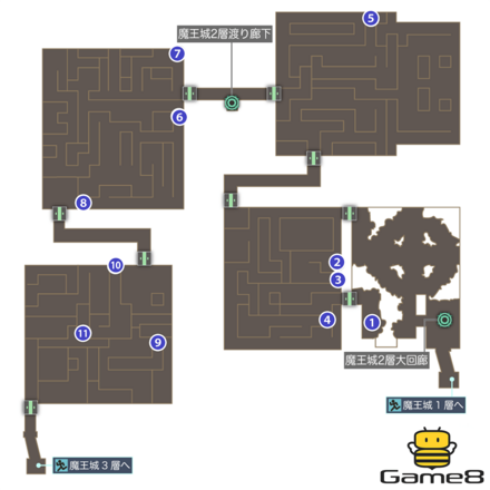 魔王城2層のマップ画像