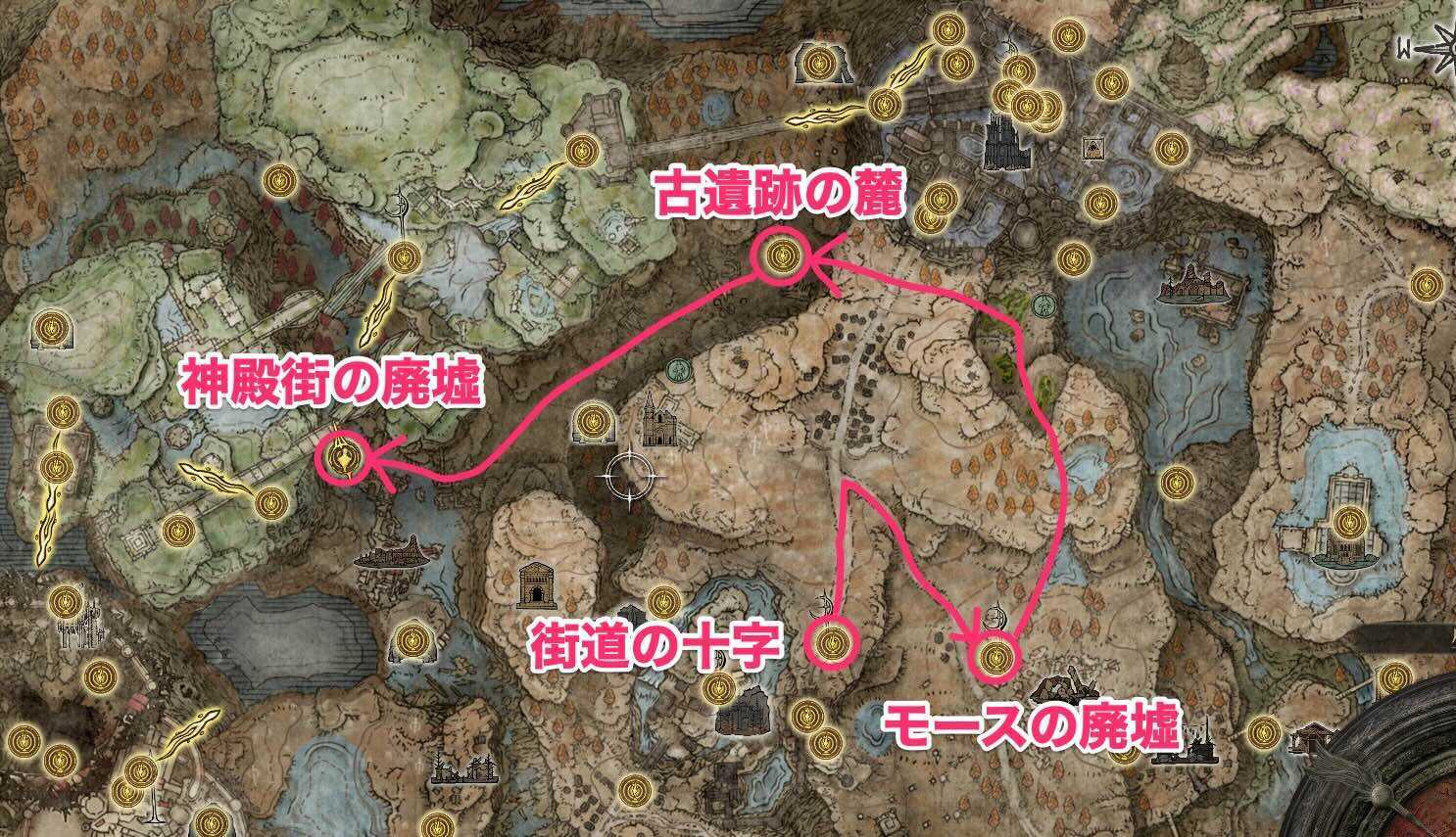 神殿街の廃墟の行き方