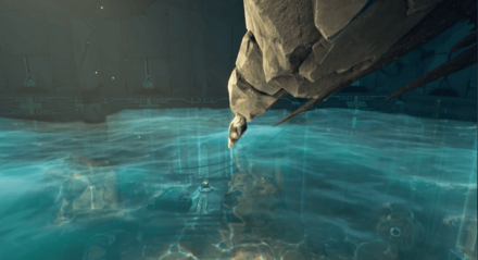 水位を上げて曜岩を壊す