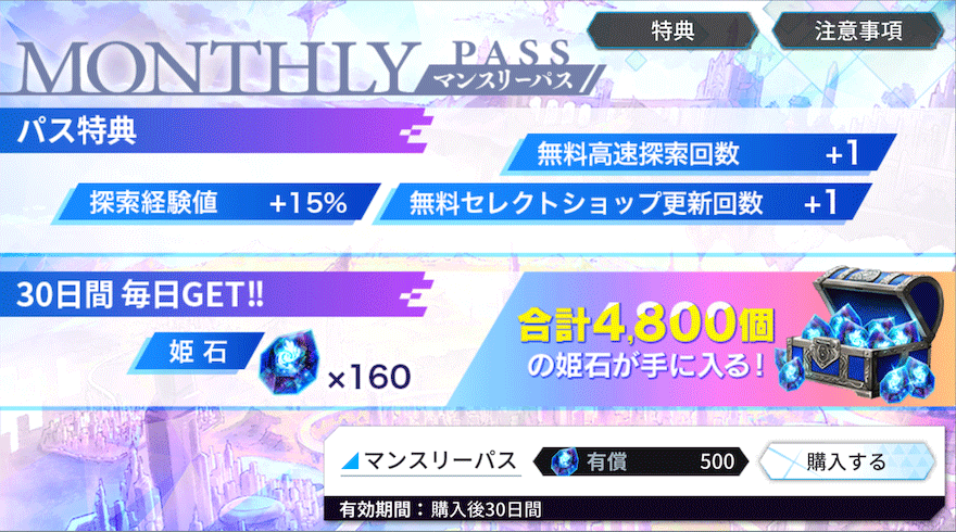 マンスリーパス